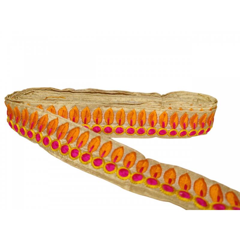 Inicio Bordado de hojas naranjas de 30mm Babachic by Moodywood