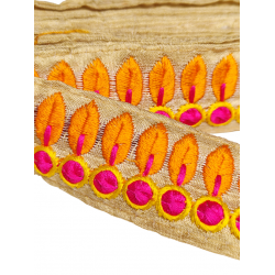 Inicio Bordado de hojas naranjas de 30mm Babachic by Moodywood