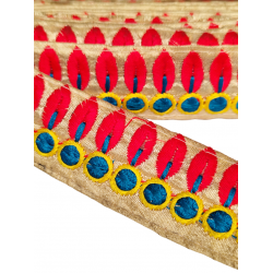 Inicio Bordado de hojas rojas de 30mm Babachic by Moodywood