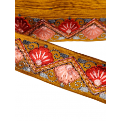 Inicio Cinta naranja bordada con motivos florales 35mm Babachic by Moodywood