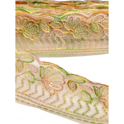 Inicio Cinta bordada con motivos florales en tonos pastel 4,5cm Babachic by Moodywood