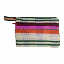 Pocket Pouch Monederito de bolsillo blanco, fucsia, naranja y verde babachic