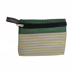 Pocket Pouch Monederito de bolsillo a rayas en negro, amarillo y verde babachic
