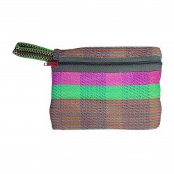 Pocket Pouch Monederito de bolsillo fucsia, verde, celeste y naranja babachic