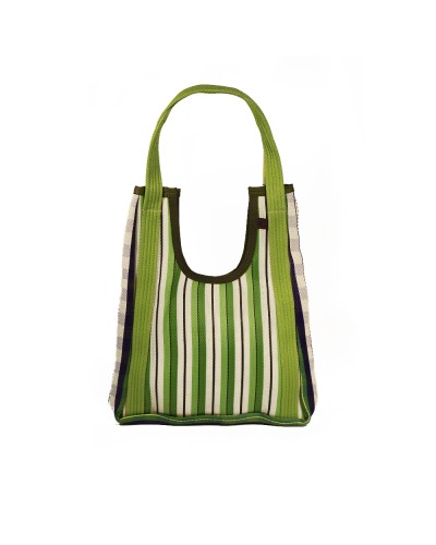 Hole Bag Mint & Navy: Bolso de Hombro Boho Reversible - Babachic