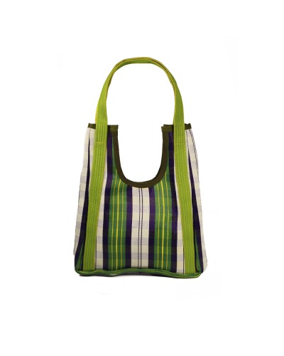 Hole Bag Mint & Navy: Bolso de Hombro Boho Reversible - Babachic