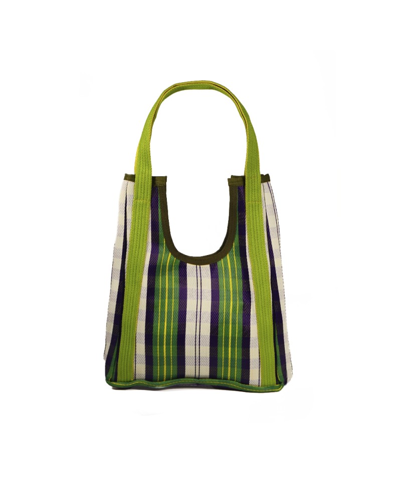 Hole Bag Mint & Navy: Bolso de Hombro Boho Reversible - Babachic