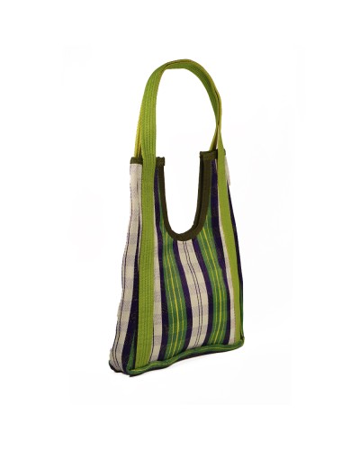 Hole Bag Mint & Navy: Bolso de Hombro Boho Reversible - Babachic