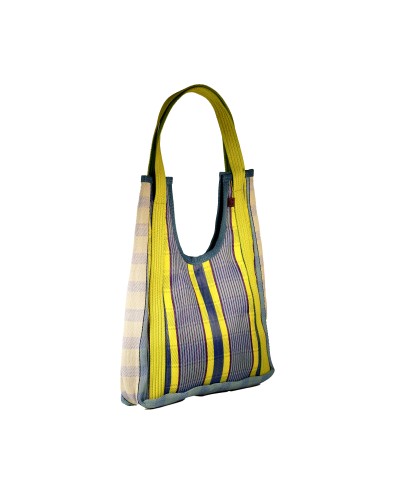 Hole Bag Lime Indigo: Bolso de Hombro Boho Reversible - Babachic