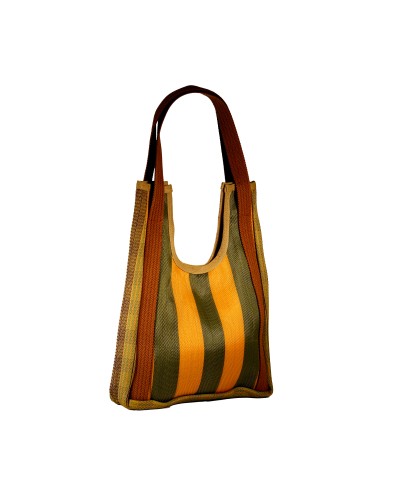 Hole Bag Cúrcuma: Bolso de Hombro Boho Reversible - Babachic