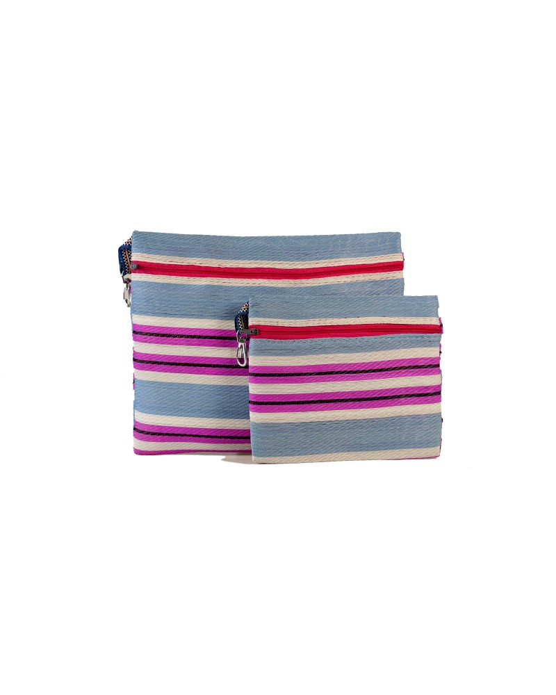 Pouches 2P Set Turquesa - Dúo de Estuches de Plástico Reciclado