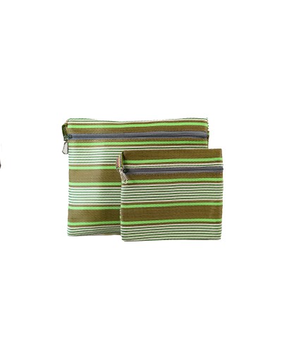 Pouches 2P Set Eucalipto - Dúo de Estuches de Plástico Reciclado