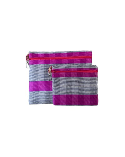 Pouches 2P Set Rosa - Dúo de Estuches de Plástico Reciclado