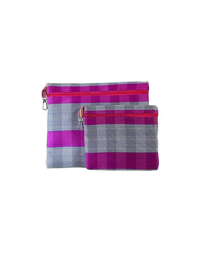 Pouches 2P Set Rosa - Dúo de Estuches de Plástico Reciclado