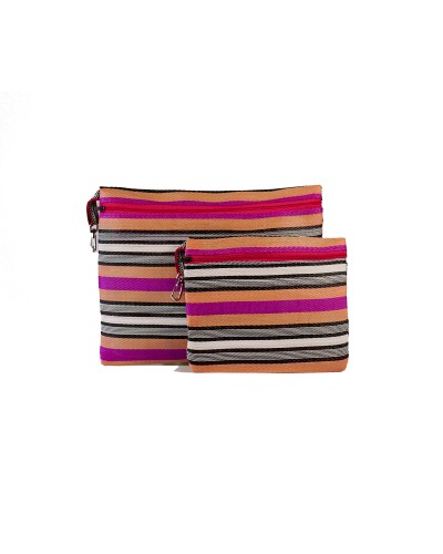 Pouches 2P Set Fucsia Acapulco - Dúo de Estuches de Plástico Reciclado