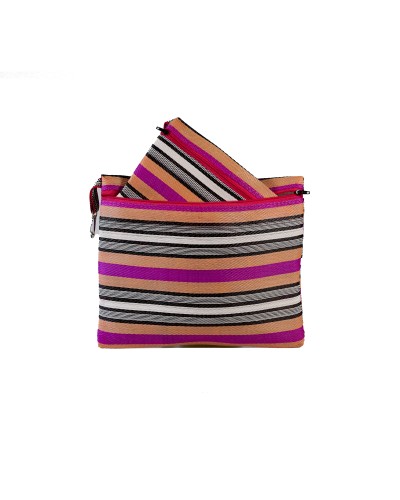 Pouches 2P Set Fucsia Acapulco - Dúo de Estuches de Plástico Reciclado