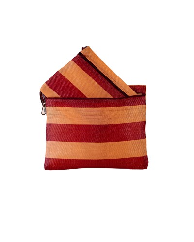 Pouches 2P Set Salmón Fuego - Dúo de Estuches de Plástico Reciclado