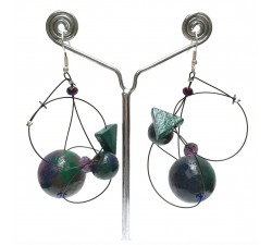 Boucles d'oreilles Boucles Satellites prune - 5,5 cm - Winter Night Babachic by Moodywood