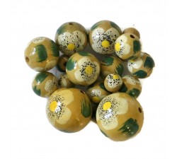 Flowers Wooden beads - Hibiscus - Beige Babachic by Moodywood