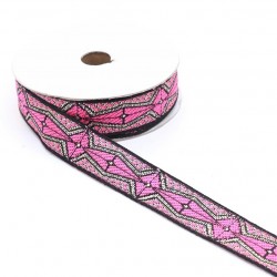 Ribbons African ribbon - Pink, black and silver - 20 mm babachic