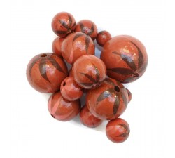 Zèbrées Perle en bois - Zébrée - Marron, corail et rose Babachic by Moodywood