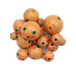 Faces Wooden beads - Doll - Salmon Babachic by Moodywood