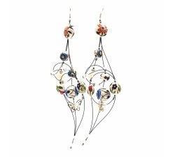 Earrings Duchess earrings 16 cm - Flower - Splash Babachic by Moodywood