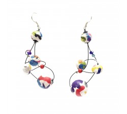 Boucles d'oreille Loop 7 cm - Multicolores - Splash