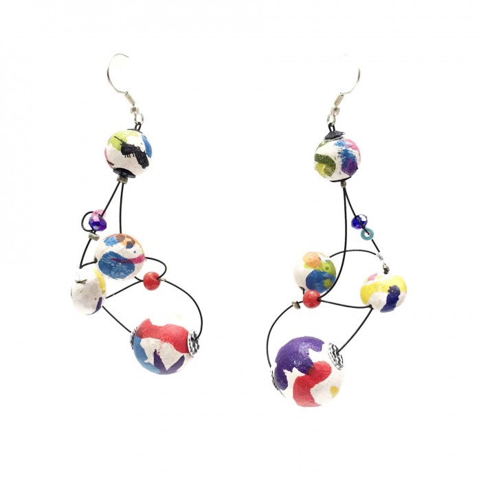 Boucles d'oreille Loop 7 cm - Multicolores - Splash