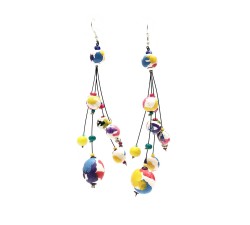 Drop earrings 12 cm - Multicolor - Splash