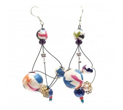 Boucles d'oreille Rosace 7 cm - Multicolores - Splash