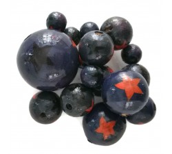 Estrellas Cuentas de madera - Estrellas - Azul marino, naranja y negro Babachic by Moodywood