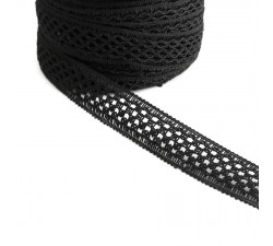 Lace ribbon - Black - 20 mm