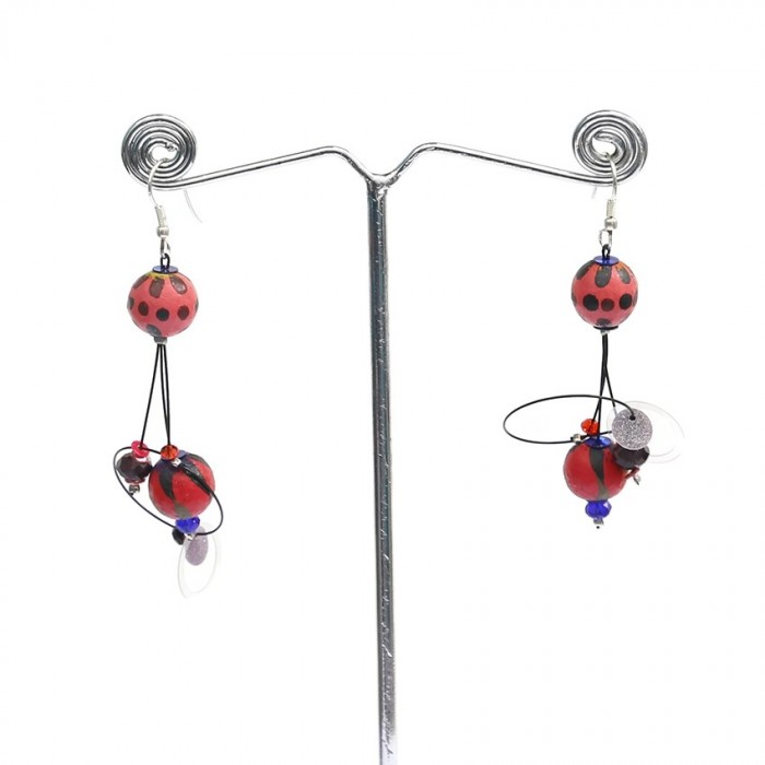 Earrings 6 cm - Cherry
