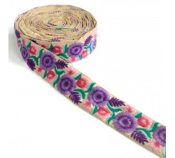 Embroidery Embroidery - Volubilis - Purple, pink and green - 50 mm babachic