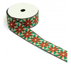 Ribbons Ribbon Sun - Orange, brown, green and beige - 40 mm babachic