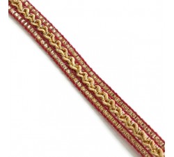 Ethnic braid - Pink, beige and golden - 10 mm