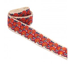Embroidery Indian trimming - Duo - Orange - 45 mm babachic