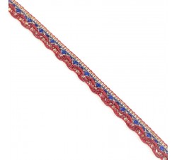 Braid Indian braid - Red and blue - 10 mm babachic