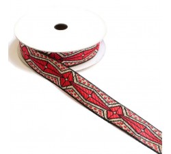 Ribbons African ribbon - Red, black and silver - 20 mm babachic