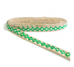 Embroidery Mirrors braid - Green - 25 mm