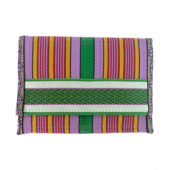 Recycled purple/green plastic wallet