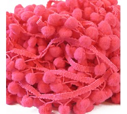 The mediums Pompom braid - Nacarat pink - 25 mm babachic