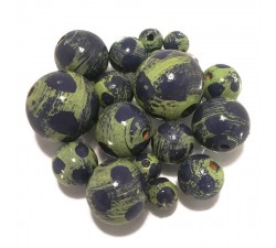 Moon Wooden beads - Moon - Green and blue Babachic by Moodywood