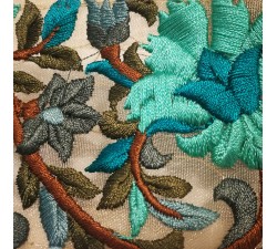 Embroidery Broderie tulle en soie turquoise - 60 mm babachic