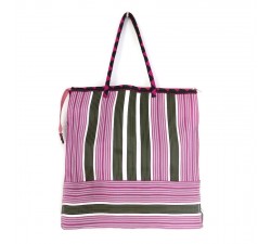 Tote bags Green and pink square classic tote bag Babachic by Moodywood