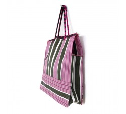Green and pink square classic tote bag