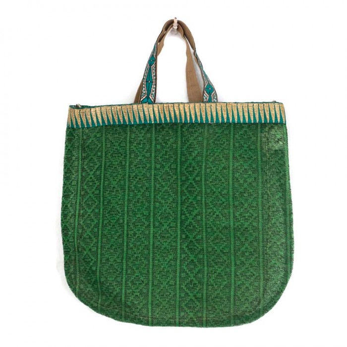 Golden green tote bag