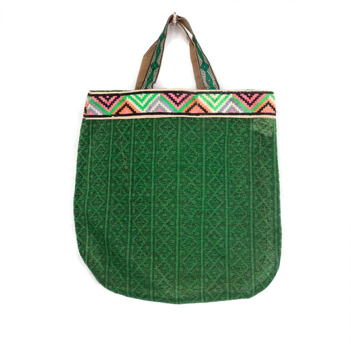 Graphic green tote bag