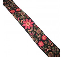 Embroidery Silk border black and pink - 50 mm babachic